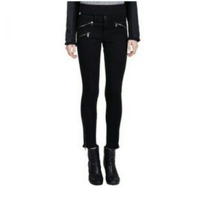 $228 Rag & Bone Zip Black Kensington Moto Jeans Size 28